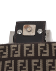 Pre-Loved Mamma Baguette Shoulder Bag Zucchino Coated Canvas with Silver Hardware, Brown