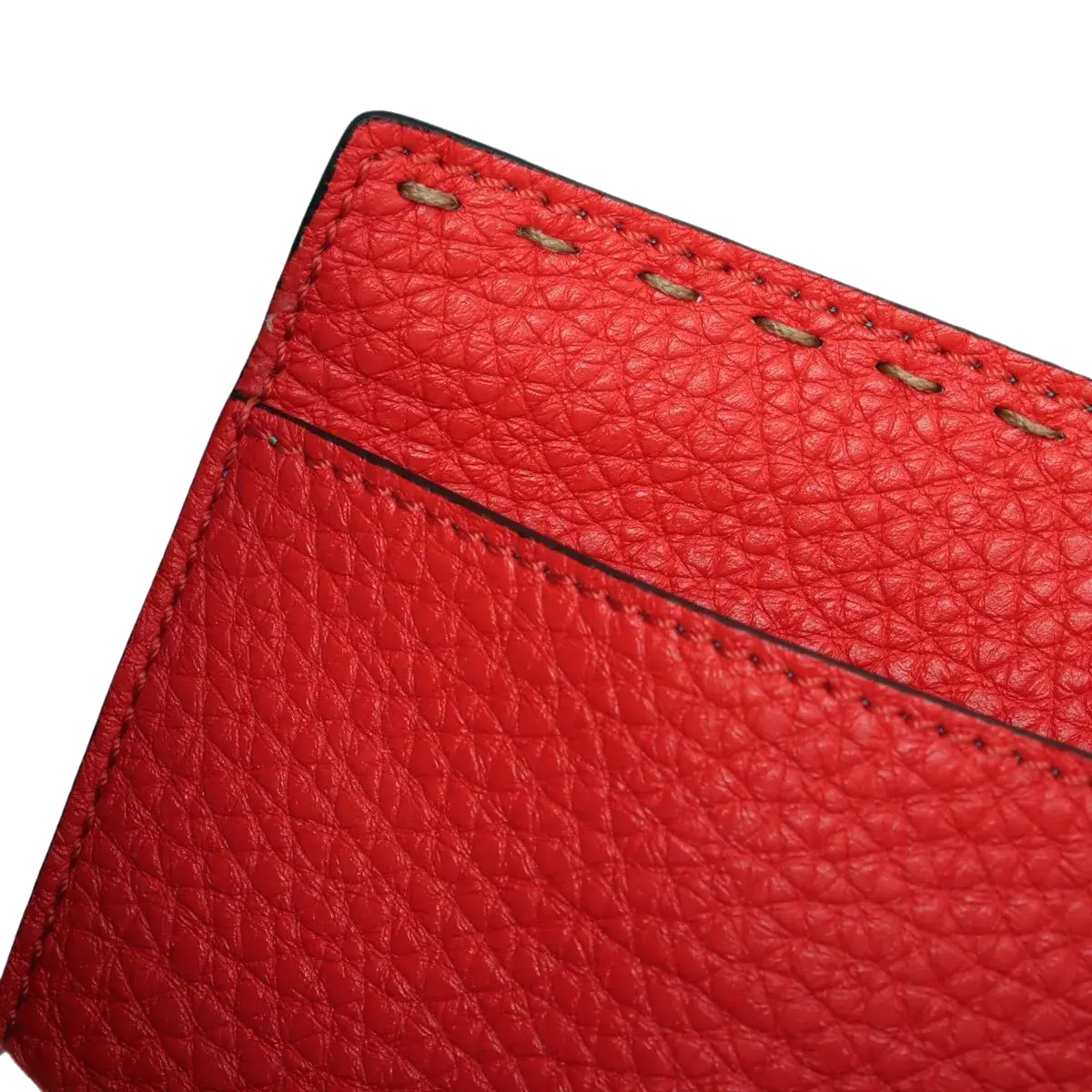 Pre-Loved Baguette Shoulder Bag Leather with Silver Hardware, Red