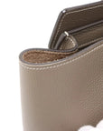 Pre-Loved Luggage Tote Leather Micro with Silver Hardware, Taupe