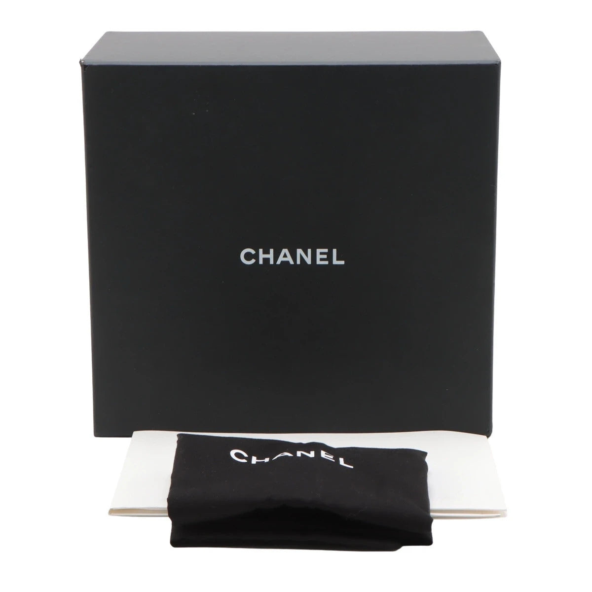 Pre-Loved CC Filigree Vanity Case Vanity Case Quilted Leather Small with Silver Hardware, Black