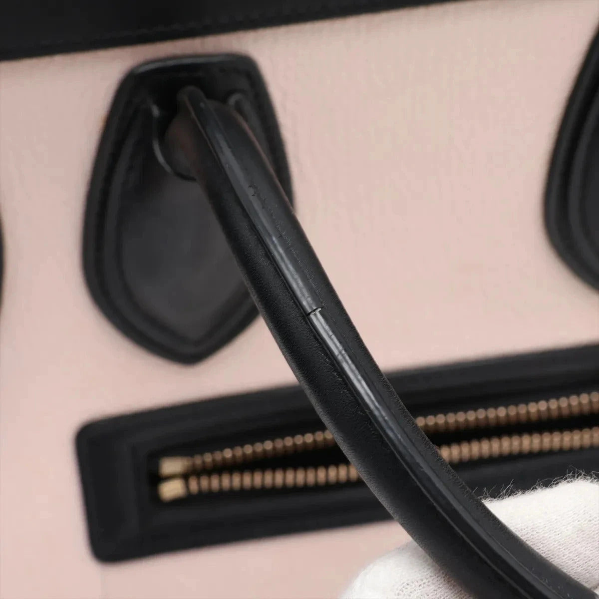 Pre-Loved Luggage Tote Leather Micro with Gold Hardware, Tricolor