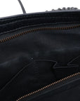 Pre-Loved Classic City Handbag Striped Leather Small with Aged Bronze Hardware, Black, White, Pink, Red