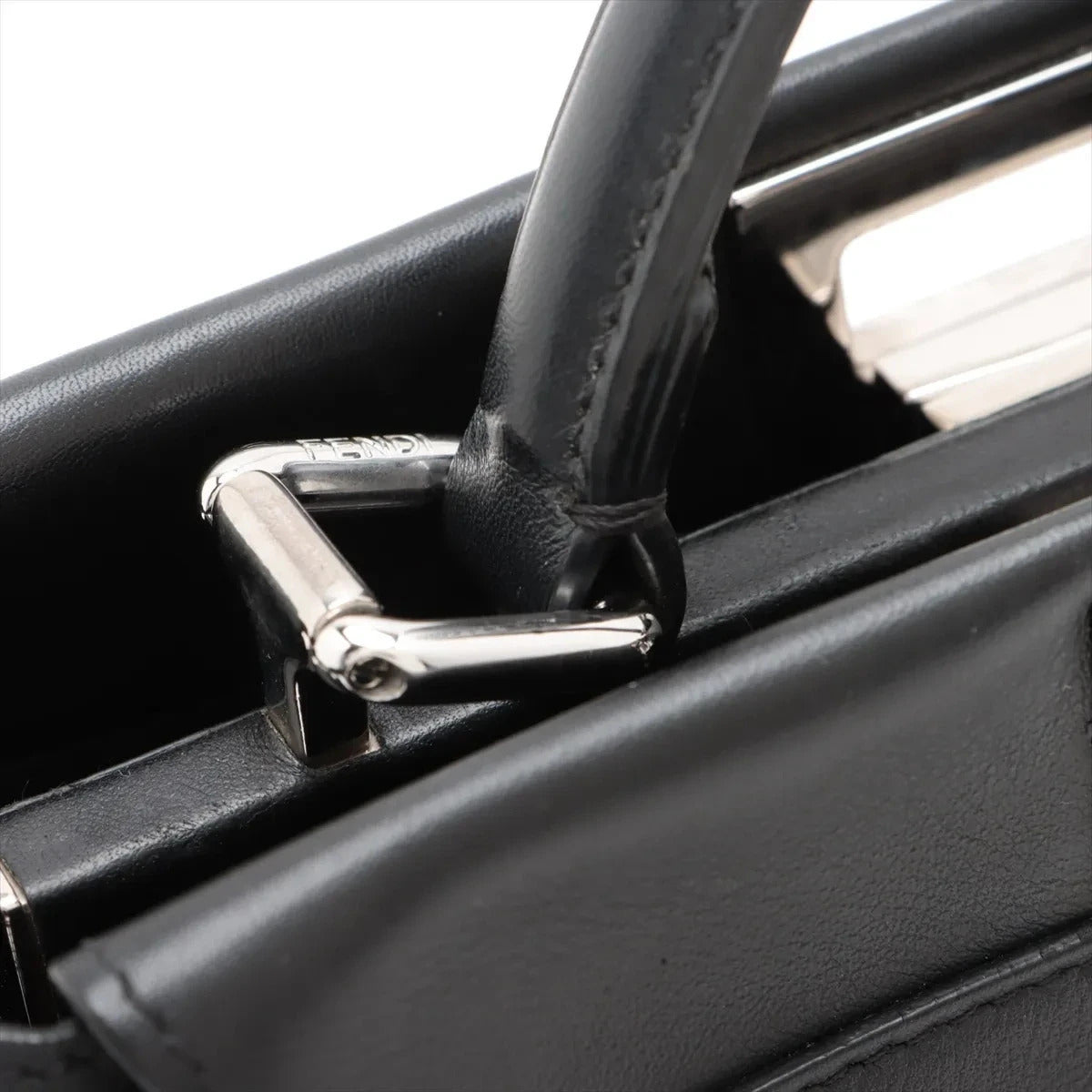 Pre-Loved Peekaboo Handbag Leather Mini with Silver Hardware, Black