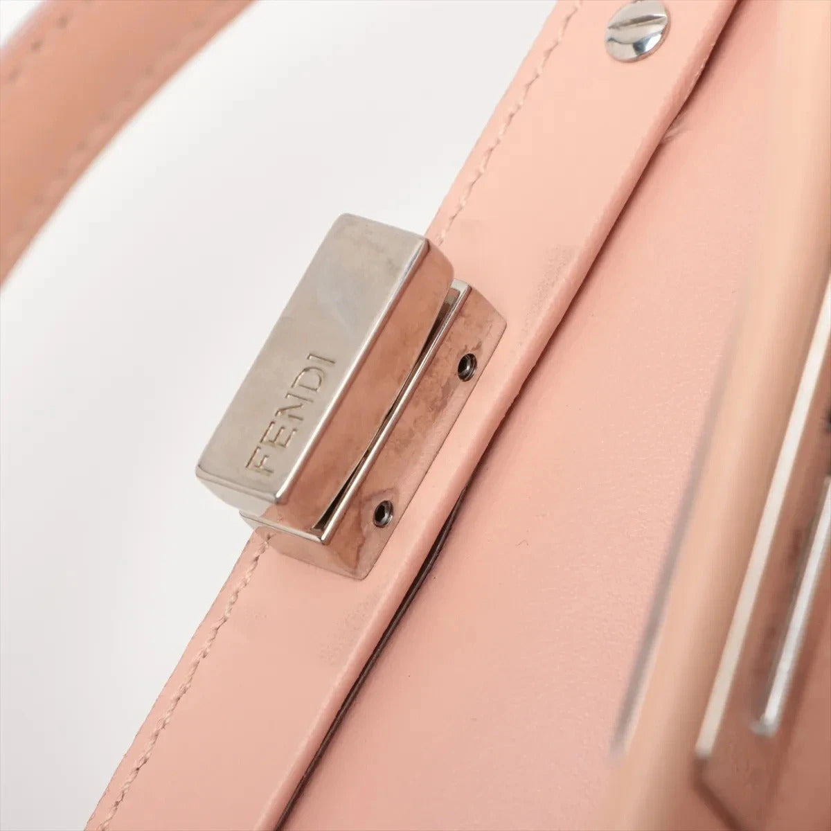 Pre-Loved Peekaboo Handbag Leather Mini with Silver Hardware, Pink