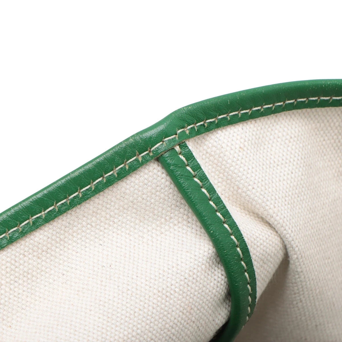 Pre-Loved Saint Louis Tote Goyardine Chevron Canvas Coated GM with Silver Hardware, Green