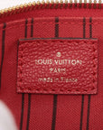 Pre-Loved Mazarine Handbag Monogram Leather MM with Gold Hardware, Red