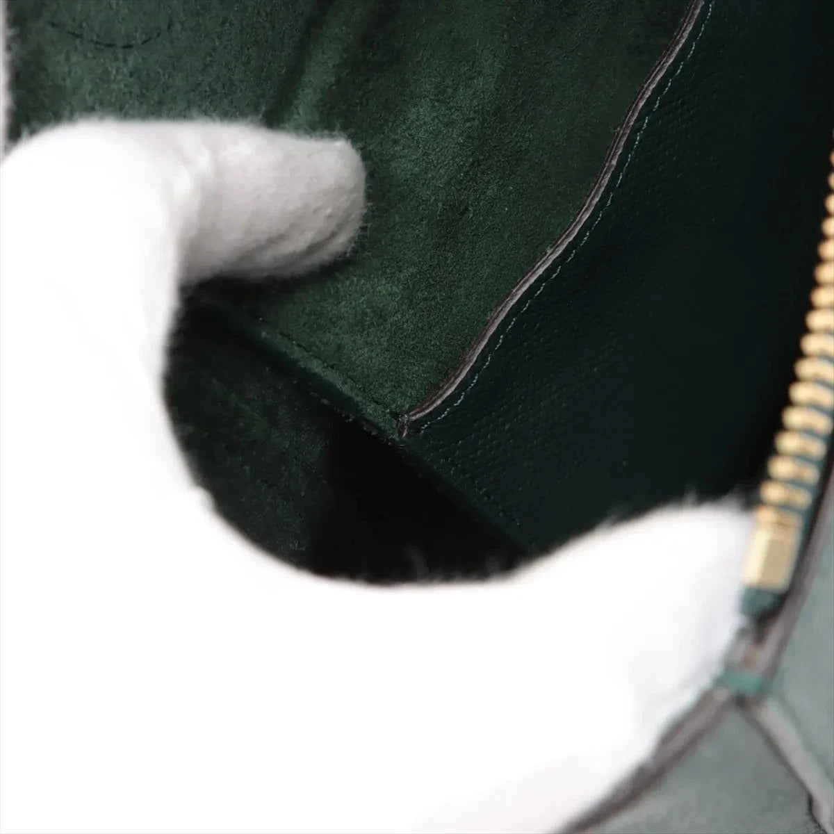 Pre-Loved Belt Bag Handbag Leather Micro with Gold Hardware, Green