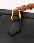 Pre-Loved Diana Bamboo Tote Leather Small with Gold Hardware, Black