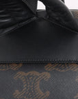 Pre-Loved Triomphe Backpack Triomphe Coated Canvas with Silver Hardware, Black and Brown