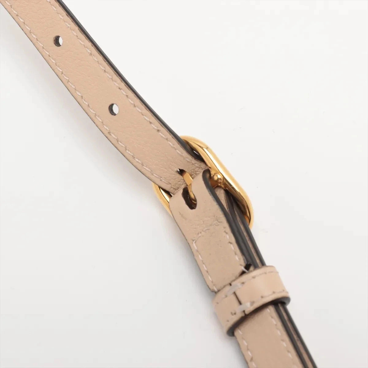 Pre-Loved Diana Bamboo Shoulder Bag Leather Medium with Gold Hardware, Beige
