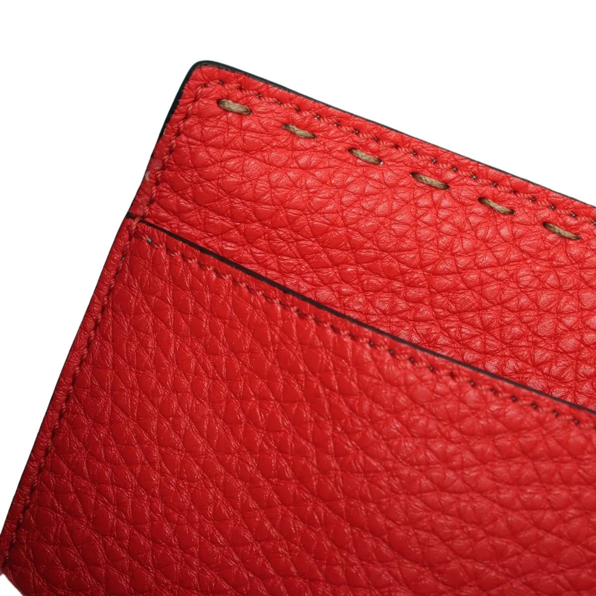 Pre-Loved Baguette Shoulder Bag Leather with Silver Hardware, Red