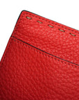 Pre-Loved Baguette Shoulder Bag Leather with Silver Hardware, Red