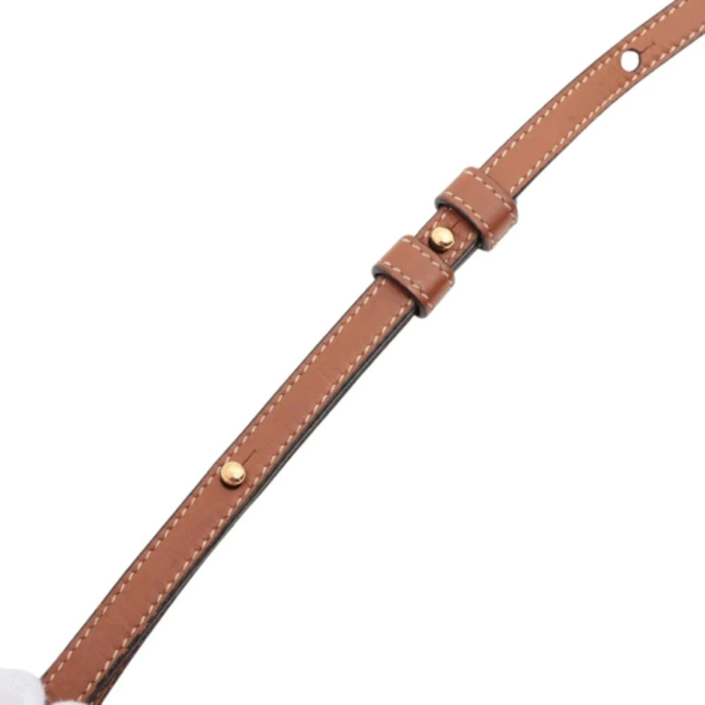 Pre-Loved Triomphe Wallet on Strap Crossbody Bag Triomphe Coated Canvas with Gold Hardware, Brown