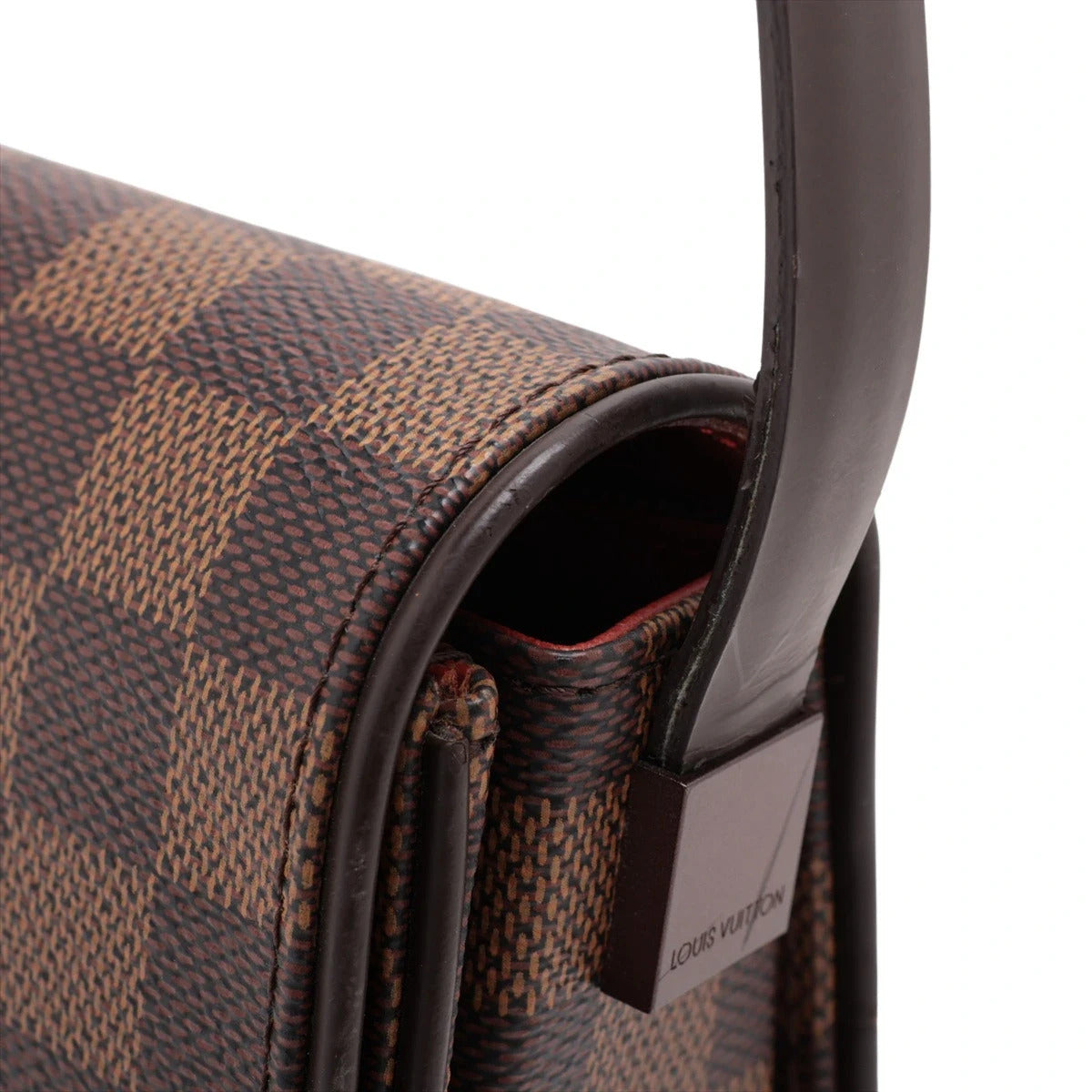Pre-Loved Tribeca Shoulder Bag Damier Coated Canvas with Gold Hardware, Brown