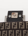 Pre-Loved Mamma Baguette Shoulder Bag Zucchino Coated Canvas with Silver Hardware, Brown