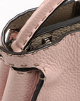 Pre-Loved Peekaboo Selleria Handbag Leather Mini with Silver Hardware, Pink