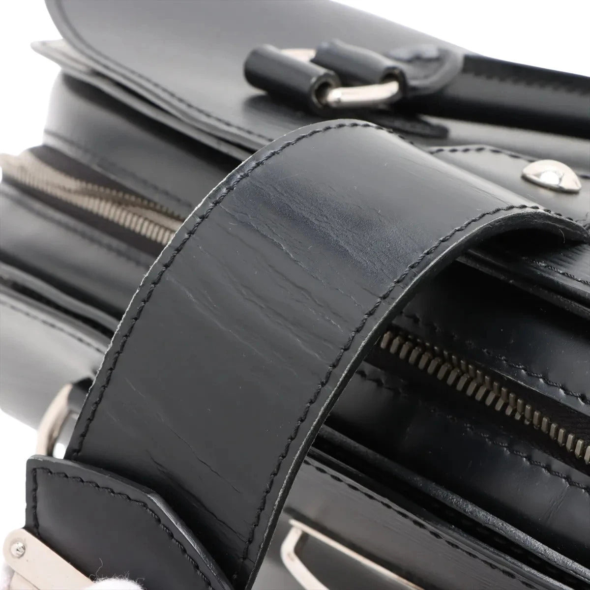 Pre-Loved Pont Neuf Handbag Leather GM with Silver Hardware, Black