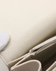 Pre-Loved Crush Sling Shoulder Bag Leather Small with Silver Hardware, Cream