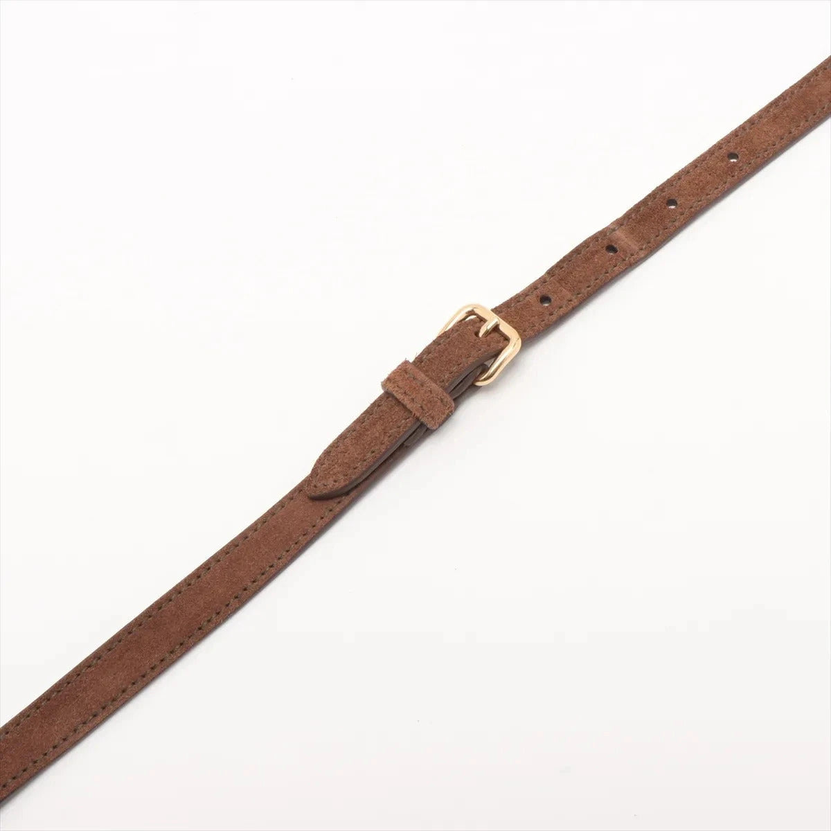 Pre-Loved Arcadie Handbag Suede Small with Gold Hardware, Brown