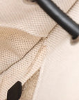Pre-Loved Université Flat Crossbody Pouch Crossbody Bag Plain Canvas with Silver Hardware, Beige