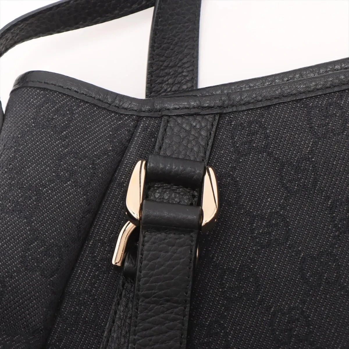 Pre-Loved Abbey D-Ring Tote GG Monogram Coated Canvas with Gold Hardware, Black