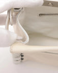 Pre-Loved Peekaboo Handbag Leather Mini with Silver Hardware, Ivory