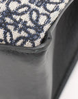 Pre-Loved Cushion Anagram Tote Tote Anagram Canvas Coated with Silver Hardware, Grey and Navy