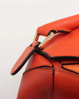 Pre-Loved Puzzle Handbag Colorblock Leather Medium with Gold Hardware, Orange