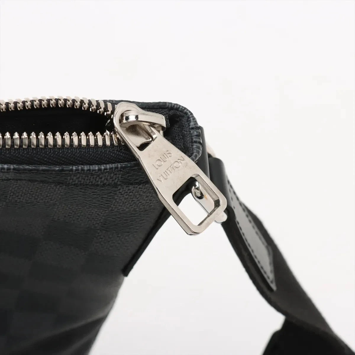 Pre-Loved Mick Crossbody Bag Damier Coated Canvas PM with Silver Hardware, Black / Graphite