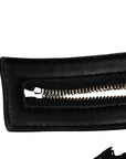 Pre-Loved Veneta Shoulder Bag Intrecciato Leather Medium with Gold Hardware, Black