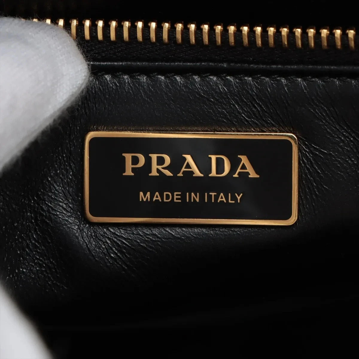 Pre-Loved Galleria Handbag Leather Small with Gold Hardware, Gradient Grey/White