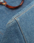 Pre-Loved CC Denim Tote Denim with Tortoise Shell Hardware, Blue