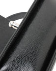 Pre-Loved Boy Shoulder Bag Chevron Leather Small with Silver Hardware, Black
