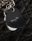 Pre-Loved Lady Dior Handbag Cannage Leather Large with Silver Hardware, Black