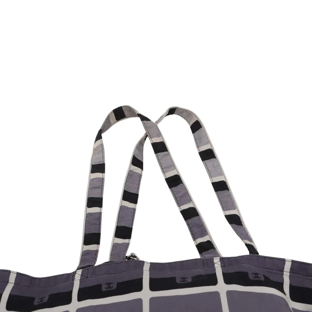 Pre-Loved Quilted Flap Bag with Foldable Tote Crossbody Bag Quilted Canvas Mini with Silver Hardware, Black