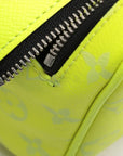 Pre-Loved Dopp Kit Pochette Monogram Coated Canvas with Silver Hardware, Neon Yellow