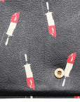 Pre-Loved Kate Chain Wallet Crossbody Bag Lipstick Print Leather Small with Gold Hardware, Black