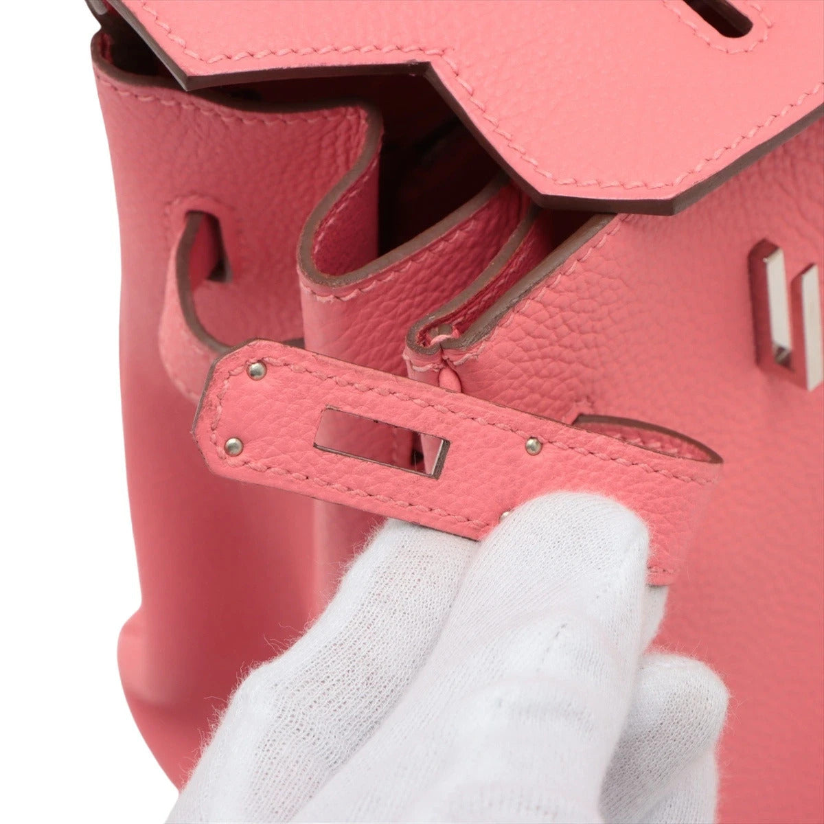 Pre-Loved Birkin Handbag Leather 30 with Palladium Hardware, Pink