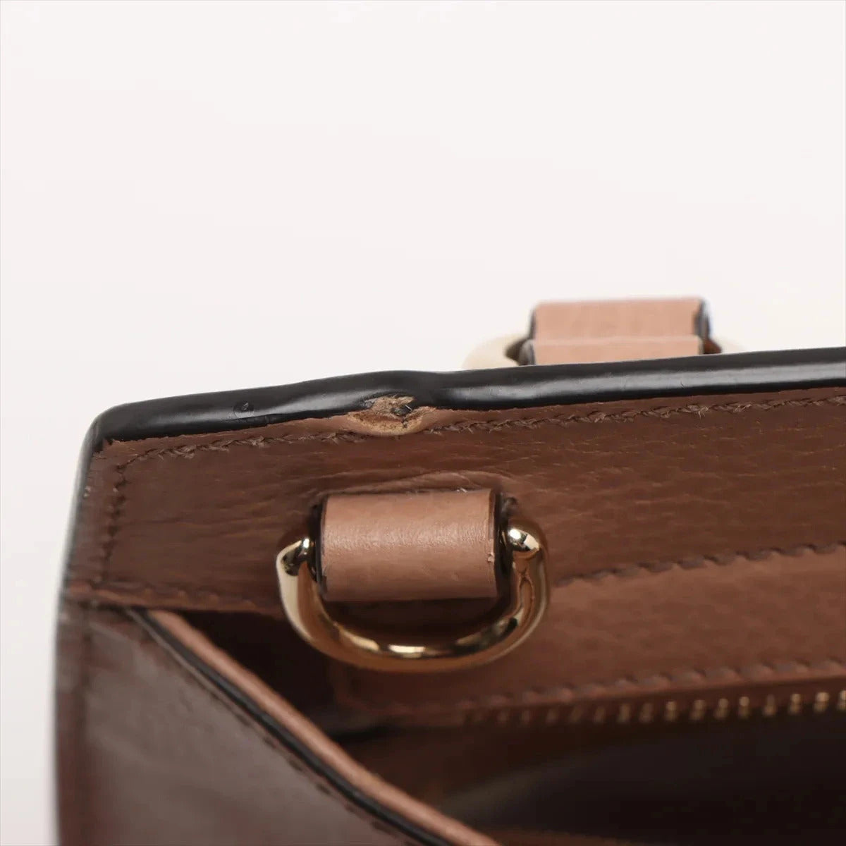 Pre-Loved Soho Tote Leather Small with Gold Hardware, Beige