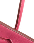 Pre-Loved Birkin Handbag Leather 30 with Palladium Hardware, Pink