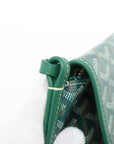 Pre-Loved Plumet Crossbody Bag Goyardine Chevron Coated Canvas with Silver Hardware, Green