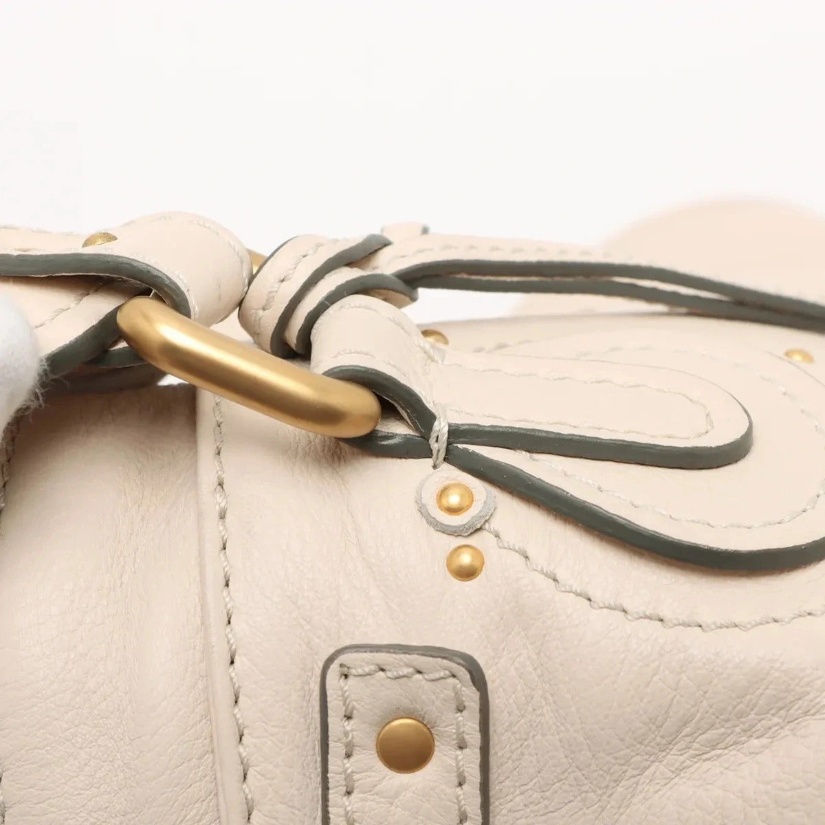 Pre-Loved Paddington Handbag Leather Medium with Aged Gold Hardware, Ivory