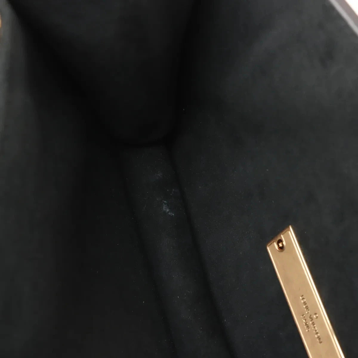 Pre-Loved Dauphine Shoulder Bag Monogram Coated Canvas MM with Gold Hardware, Brown