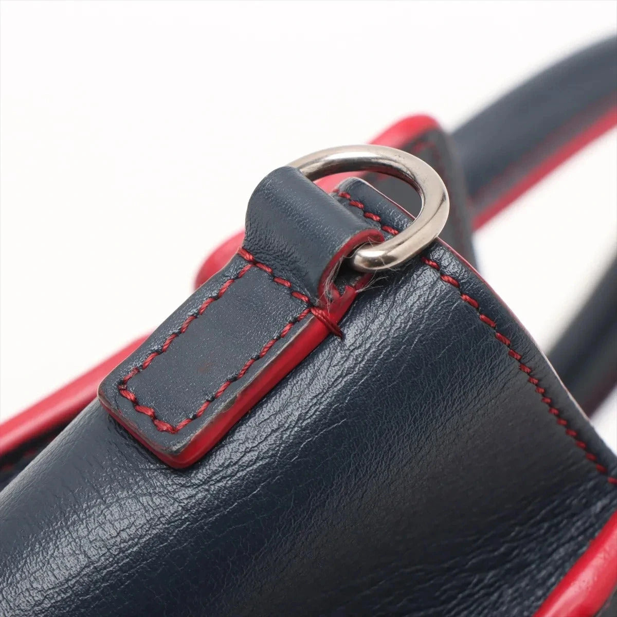 Pre-Loved Luggage Nano Handbag Leather Nano with Silver Hardware, Navy
