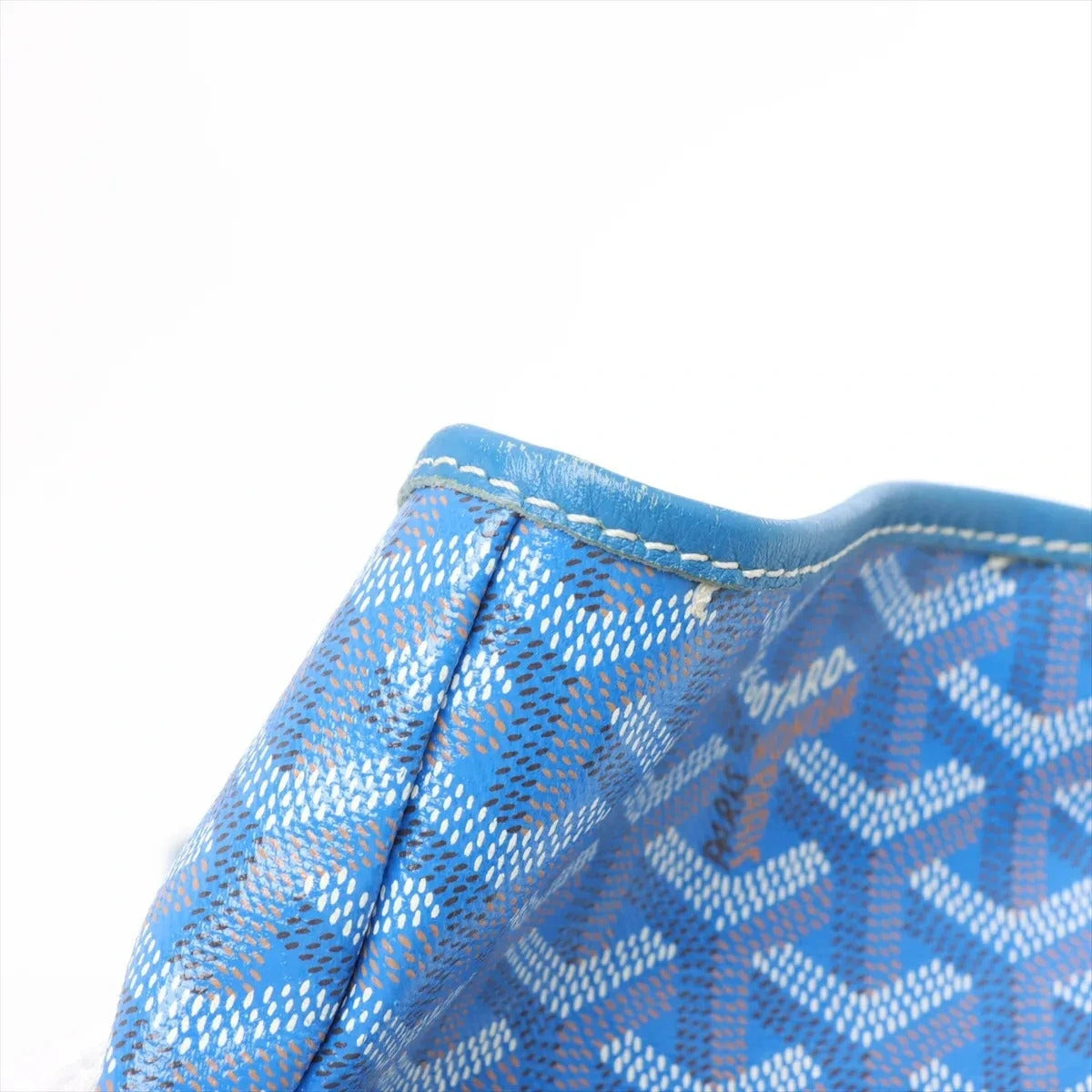 Pre-Loved Saint Louis Tote Goyardine Coated Canvas PM with Silver Hardware, Blue