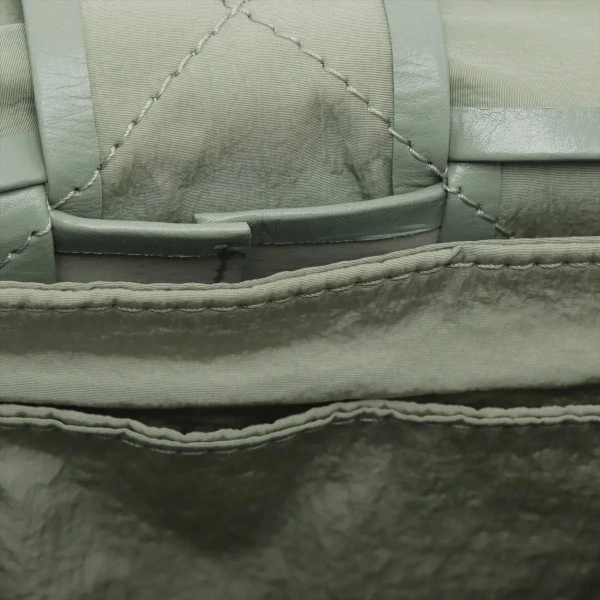 Pre-Loved Cassette Crossbody Bag Intrecciato Leather Mini with Silver Hardware, Sage Green