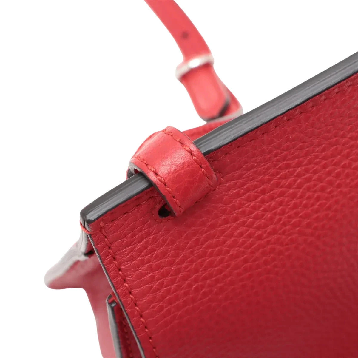 Pre-Loved Bamboo Daily Flap Crossbody Bag Leather with Silver Hardware, Red