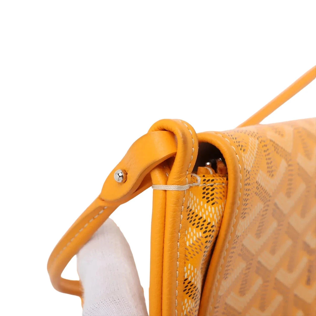 Pre-Loved Plumet Crossbody Bag Goyardine Coated Canvas with Silver Hardware, Yellow
