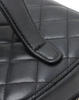 Pre-Loved Vanity Case Handbag Quilted Leather with Gold Hardware, Black