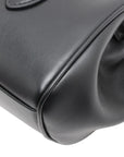Pre-Loved Nappa Leather Shoulder Bag Leather with Gold Hardware, Black